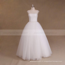 Manteau Manche Bateau Cou Tulle perlée Garniture Perles De Cristal Pour Robe De Mariage